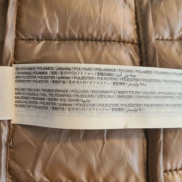 MNG Packable Puffer Vest NWOT Warm Cozy Tan XS Women - Picture 7 of 8